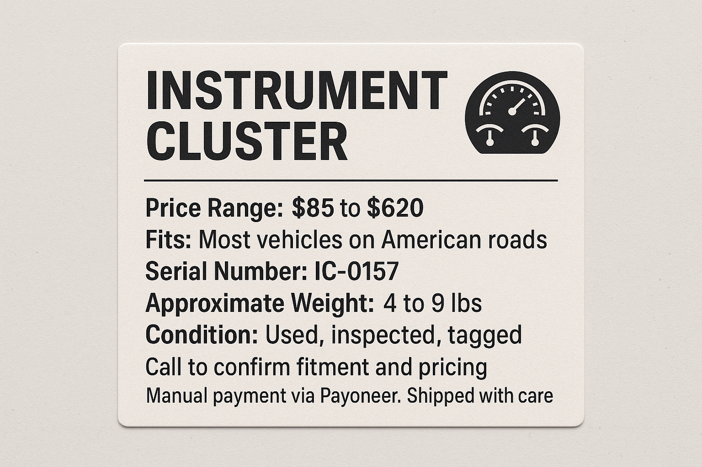 INSTRUMENT CLUSTERS