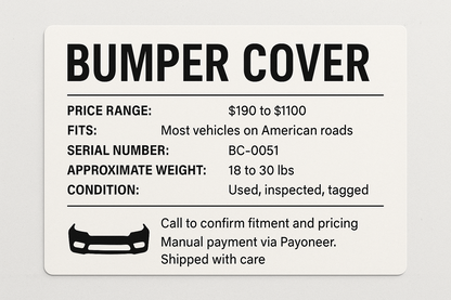BUMPER COVER or BUMPER ASSEMBLY