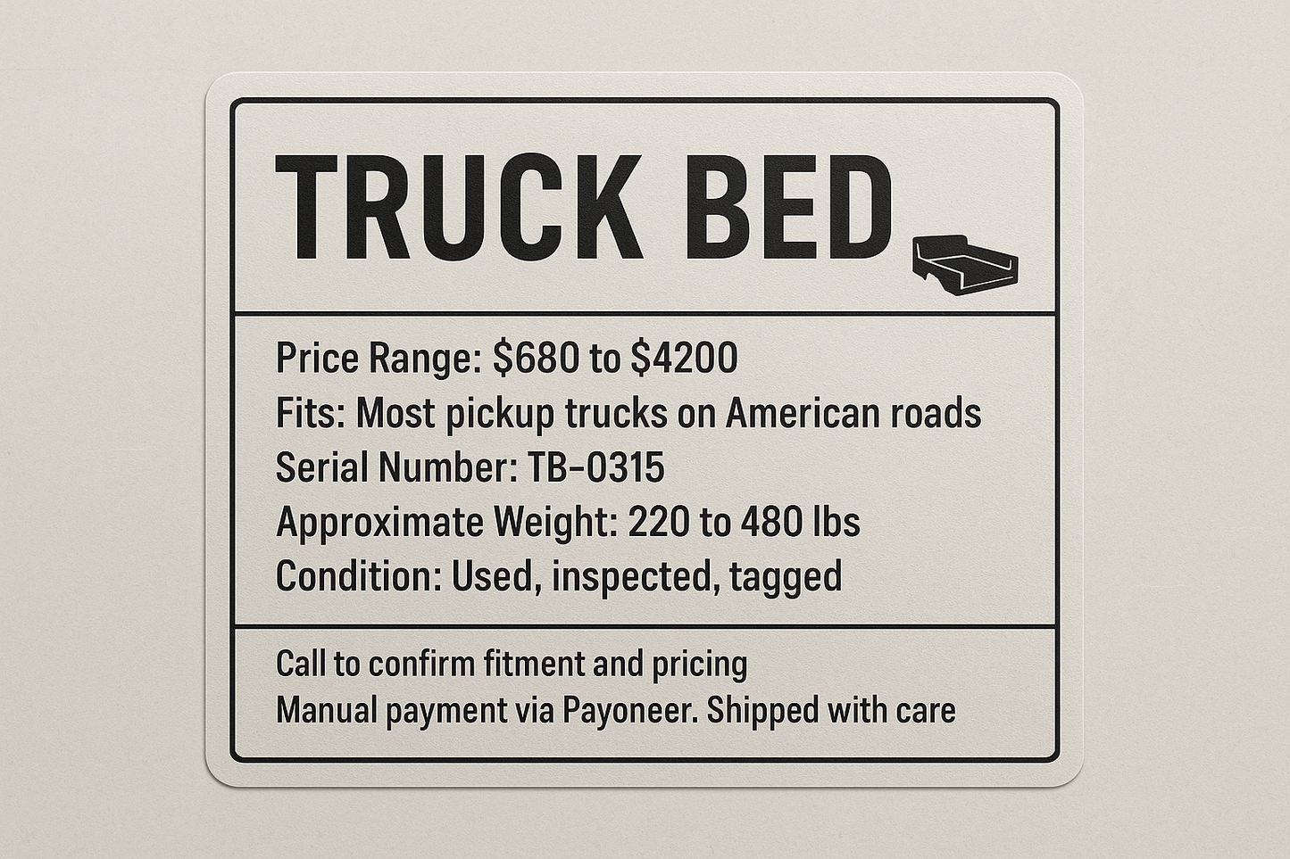 TRUCK BED